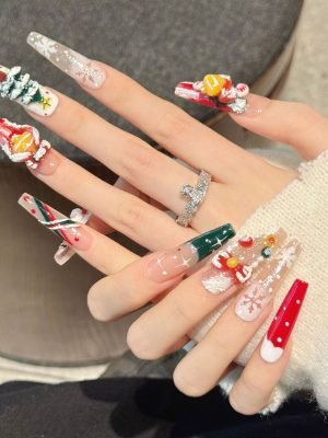 yihe wearing nail [christmas eve] three dimensional handmade pinching santa claus gift snowflake atmosphere wearing armor
